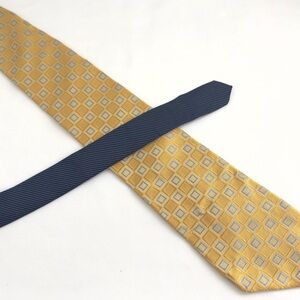 Tommy Hilfiger Yellow Blue Silk Tie